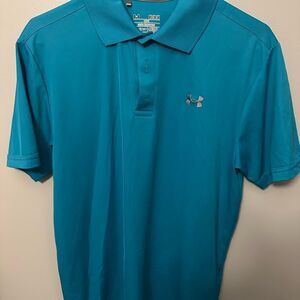 Under Armour Men's Blue Aqua Polo Shirt size Med GREAT condition